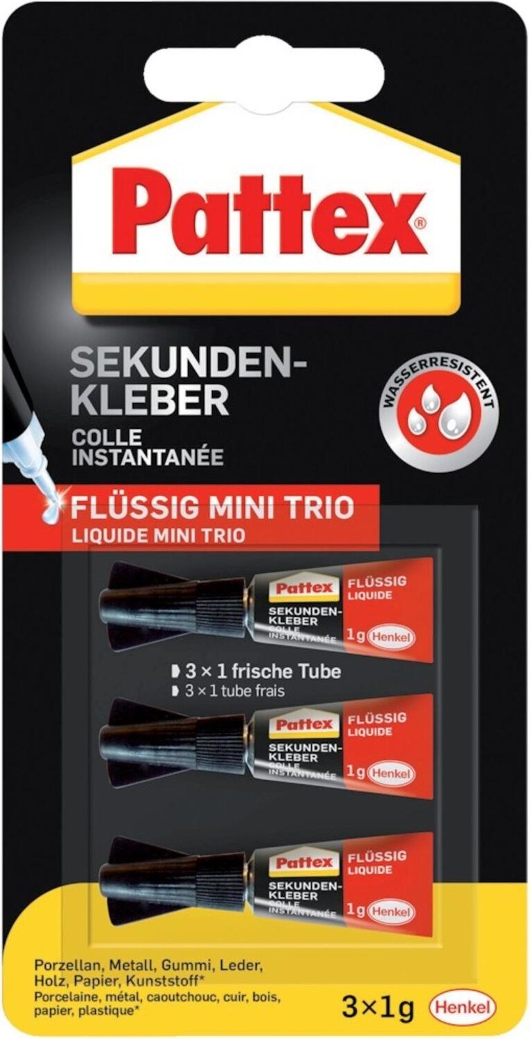 Pattex Sekundenkleber Mini Trio, 3x1g