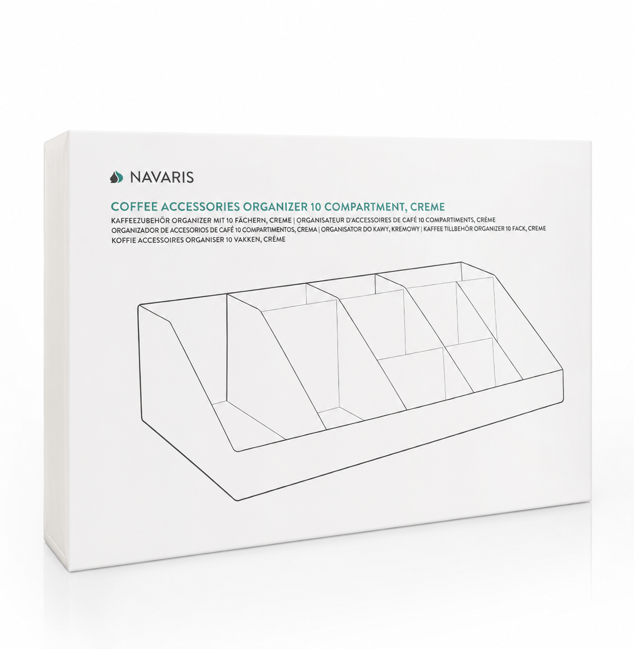 Navaris Kaffee Organizer 10 Fächer Creme Kapselhalter Coffee Station Küche