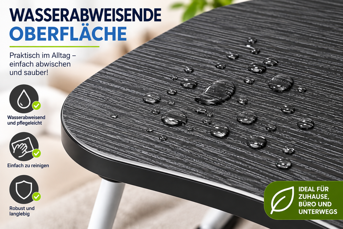 Relaxdays Laptoptisch Klappbar Betttisch Notebooktisch Laptopständer Grau