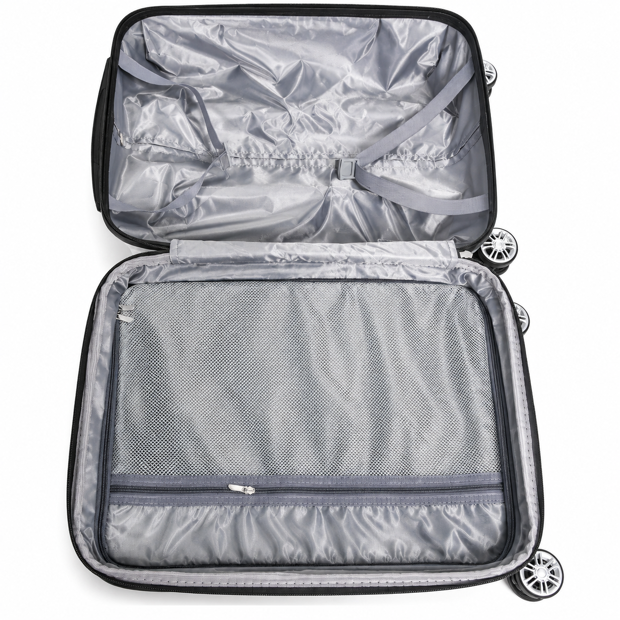 DMS® 3tlg Hartschalenkoffer Reisekoffer Schloss ABS-Hartschale Silber