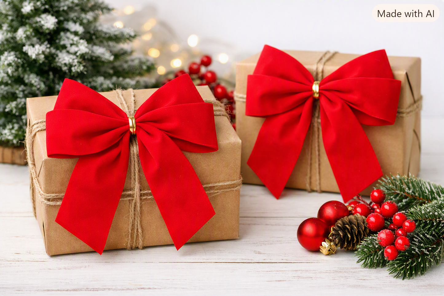 HEITMANN DECO 2er Set Außenschleife Rot Samt Dekoschleife Weihnachtsdeko