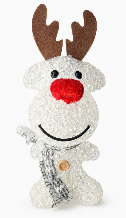 HEITMANN DECO LED Elch Weiß Rentier Weihnachtsfigur Weihnachtsdeko mit Schal
