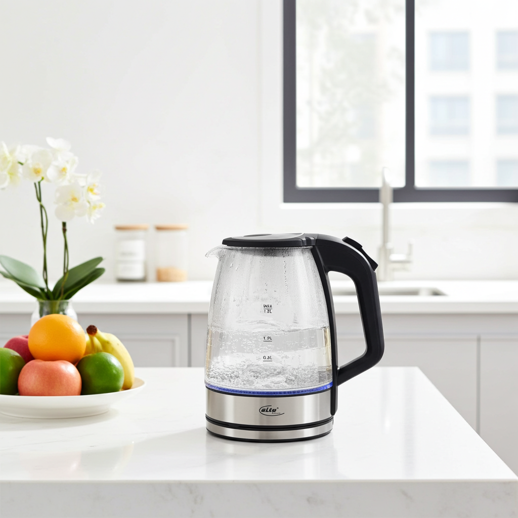 Elta Wasserkocher WK-2200.1 Edelstahl schwarz Glas ca. 1,8 l