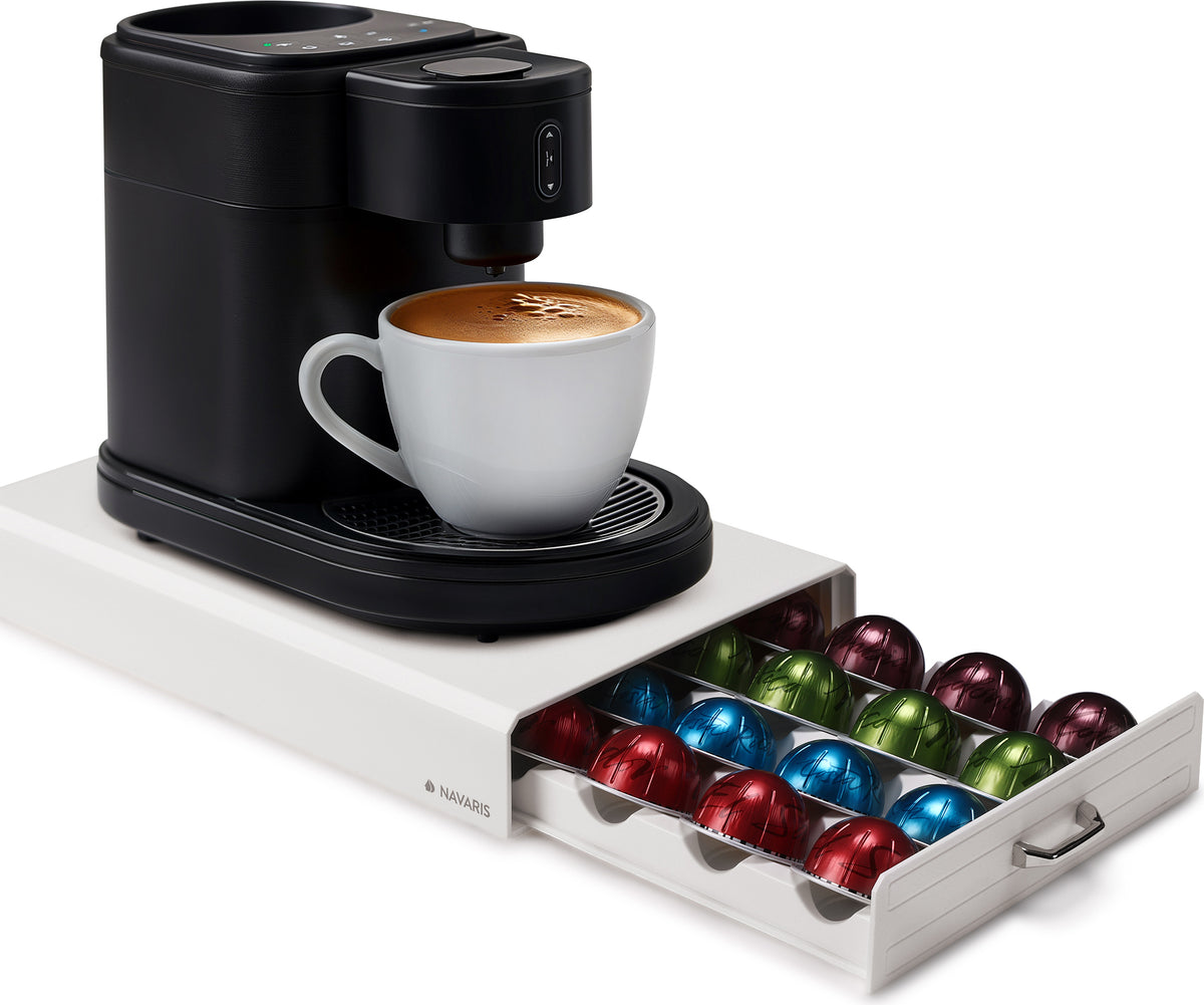 Navaris Kapselhalter Creme Kapselspender für Nespresso Vertuo Kapsel-Aufbewahrung