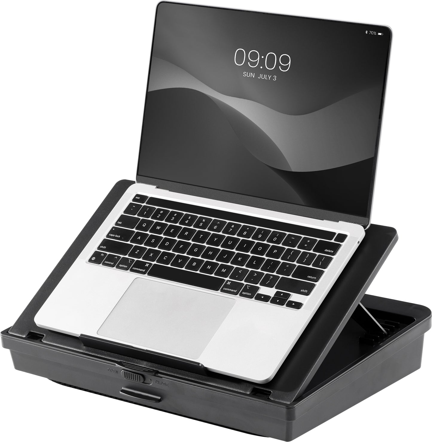Navaris Laptopkissen Bett Couch Laptopständer Knietablett Stauraum Mauspad Schwarz 15,6 Zoll