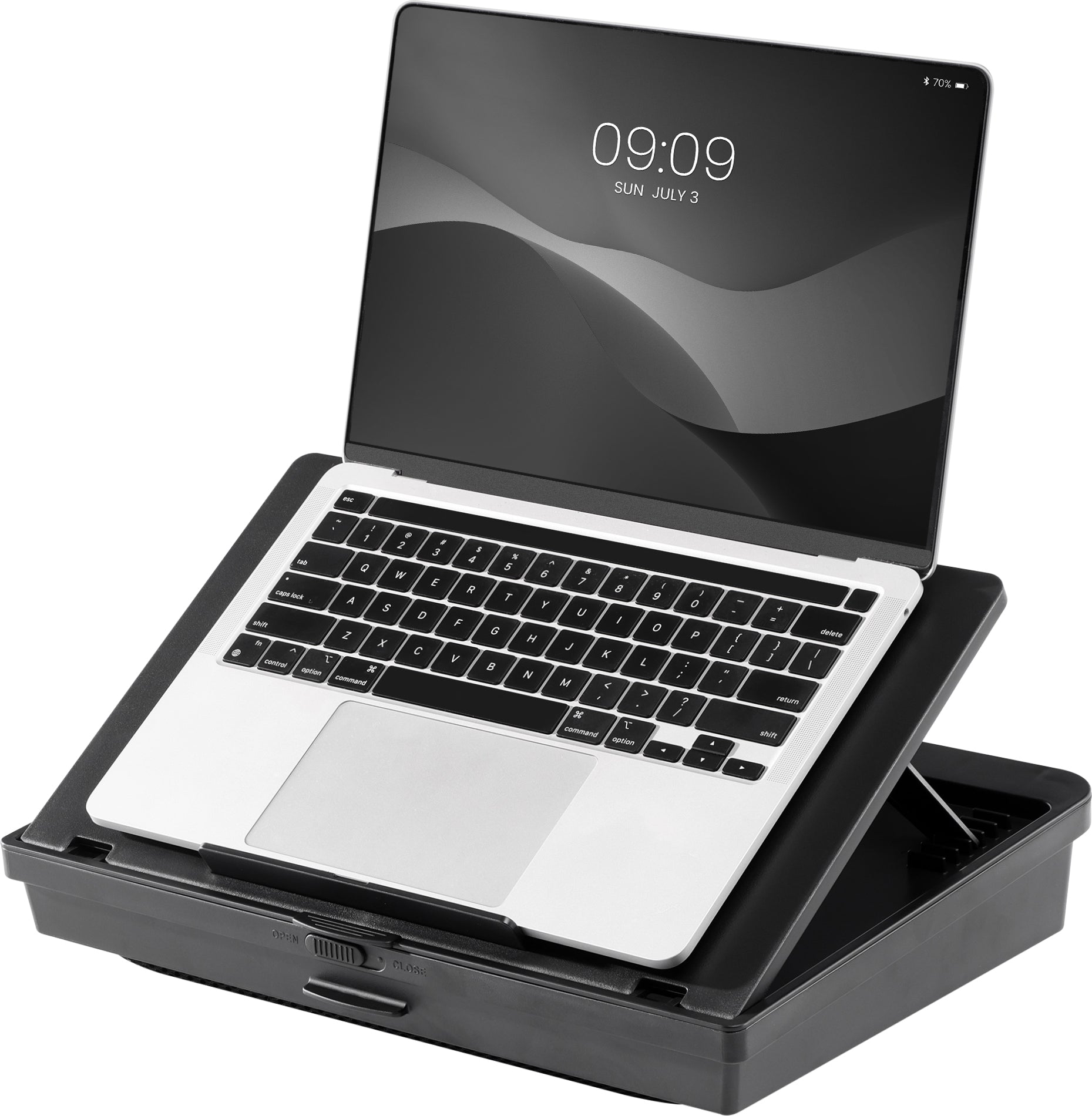 Navaris Laptopkissen Bett Couch Laptopständer Knietablett Stauraum Mauspad Schwarz 15,6 Zoll