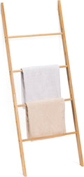 Navaris Handtuchleiter Holz Leiter aus Bambus - Bambusleiter für Handtücher Kleidung Accessoires - robuste Holzleiter für Bad Garderobe Schlafzimmer -