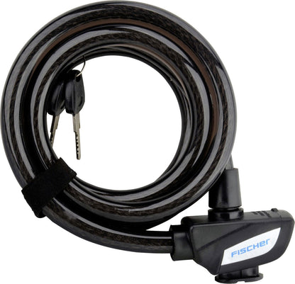 FISCHER Seilschloss Fahrradschloss 180cm Ø14mm Security Level 4 2 Schlüssel