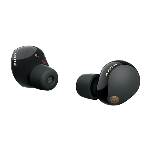 Sony WF-1000XM5 kabellose Noise-Cancelling-Kopfhörer Bluetooth, In-Ear-Kopfhörer mit Mikrofon, bis zu 24 Stunden Akkulaufzeit, Schnellladefunktion, IPX4-Schutz, kompatibel mit iOS & Android – Farbe: Schwarz, Größe: Small.