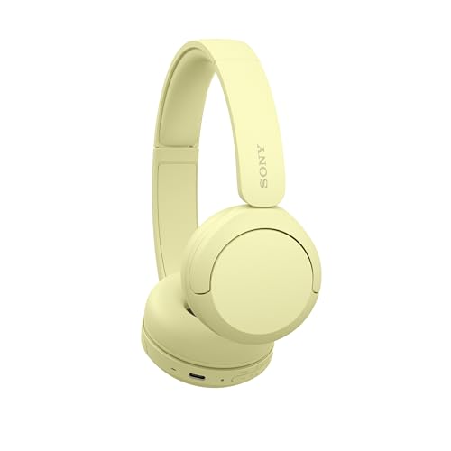 Sony WH-CH520 kabellose Bluetooth-On-Ear-Kopfhörer Hohe Klangqualität, leichtes Design, bis zu 50 Stunden Akkulaufzeit, Schnellladefunktion, EQ, klare Gesprächsqualität, kompatibel mit iOS & Android – Farbe: Beige.