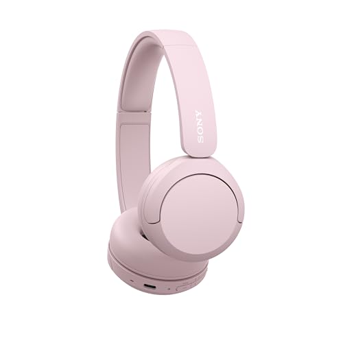 Sony WH-CH520 kabellose Bluetooth-On-Ear-Kopfhörer Hohe Klangqualität, leichtes Design, bis zu 50 Stunden Akkulaufzeit, Schnellladefunktion, EQ, klare Gesprächsqualität, kompatibel mit iOS & Android – Farbe: Beige.