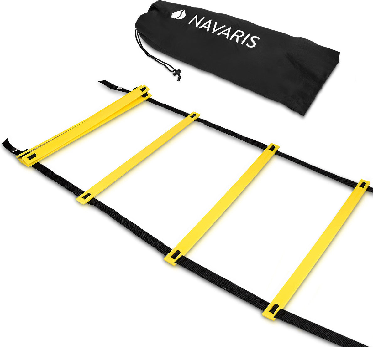 Navaris Koordinationsleiter 6m Workout Agility Leiter - Basketball Fussball Speed Ladder - Trainingsleiter Geschwindigkeit Training - mit Tasche