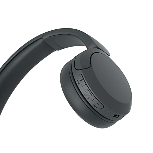 Sony WH-CH520 kabellose Bluetooth-On-Ear-Kopfhörer Hohe Klangqualität, leichtes Design, bis zu 50 Stunden Akkulaufzeit, Schnellladefunktion, EQ, klare Gesprächsqualität, kompatibel mit iOS & Android – Farbe: Beige.