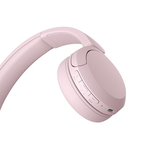 Sony WH-CH520 kabellose Bluetooth-On-Ear-Kopfhörer Hohe Klangqualität, leichtes Design, bis zu 50 Stunden Akkulaufzeit, Schnellladefunktion, EQ, klare Gesprächsqualität, kompatibel mit iOS & Android – Farbe: Beige.