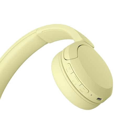 Sony WH-CH520 kabellose Bluetooth-On-Ear-Kopfhörer Hohe Klangqualität, leichtes Design, bis zu 50 Stunden Akkulaufzeit, Schnellladefunktion, EQ, klare Gesprächsqualität, kompatibel mit iOS & Android – Farbe: Beige.
