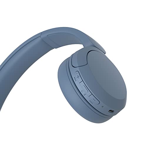 Sony WH-CH520 kabellose Bluetooth-On-Ear-Kopfhörer Hohe Klangqualität, leichtes Design, bis zu 50 Stunden Akkulaufzeit, Schnellladefunktion, EQ, klare Gesprächsqualität, kompatibel mit iOS & Android – Farbe: Beige.