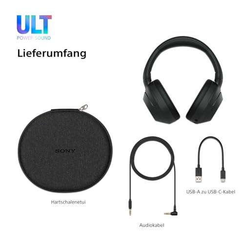 Sony ULT WEAR kabellose Kopfhörer Mit Geräuschunterdrückung, ULT Power Sound, ultimativem tiefen Bass, gleichem Prozessor wie WH-1000XM5, klare Anrufqualität, 30 Stunden Akkulaufzeit, kompatibel mit iOS und Android – Farbe: Weiß.