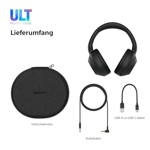 Sony ULT WEAR kabellose Kopfhörer Mit Geräuschunterdrückung, ULT Power Sound, ultimativem tiefen Bass, gleichem Prozessor wie WH-1000XM5, klare Anrufqualität, 30 Stunden Akkulaufzeit, kompatibel mit iOS und Android – Farbe: Weiß.