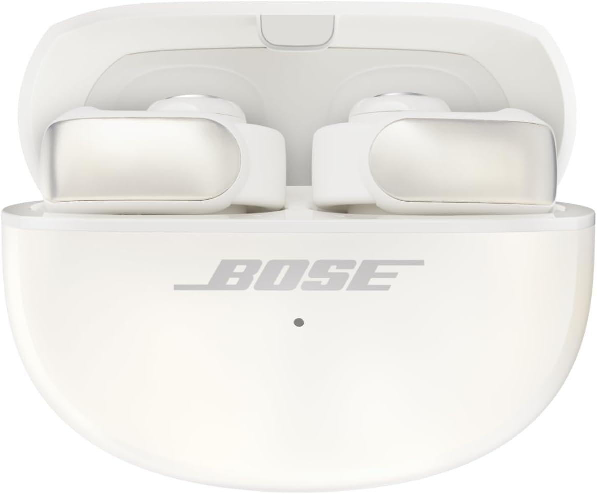 Bose Ultra Open Earbuds Mit Bluetooth und OpenAudio-Technologie, Clip-On-Kopfhörer, kabellose Open-Ear-Ohrhörer, immersives Audio, bis zu 48 Stunden Akkulaufzeit, Farbe: Schwarz.