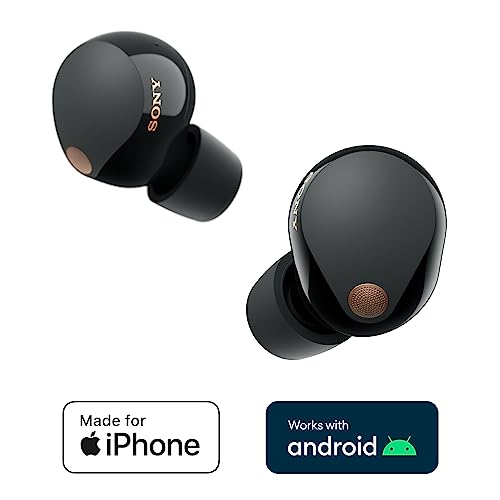 Sony WF-1000XM5 kabellose Noise-Cancelling-Kopfhörer Bluetooth, In-Ear-Kopfhörer mit Mikrofon, bis zu 24 Stunden Akkulaufzeit, Schnellladefunktion, IPX4-Schutz, kompatibel mit iOS & Android – Farbe: Schwarz, Größe: Small.