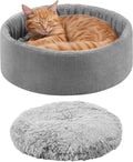 Navaris Katzenbett mit extra Kissen - Hunde und Katzenkissen - Hundebett Katzenbett flauschig - Katzenkorb waschbar - Katzen Bett auch für kleine