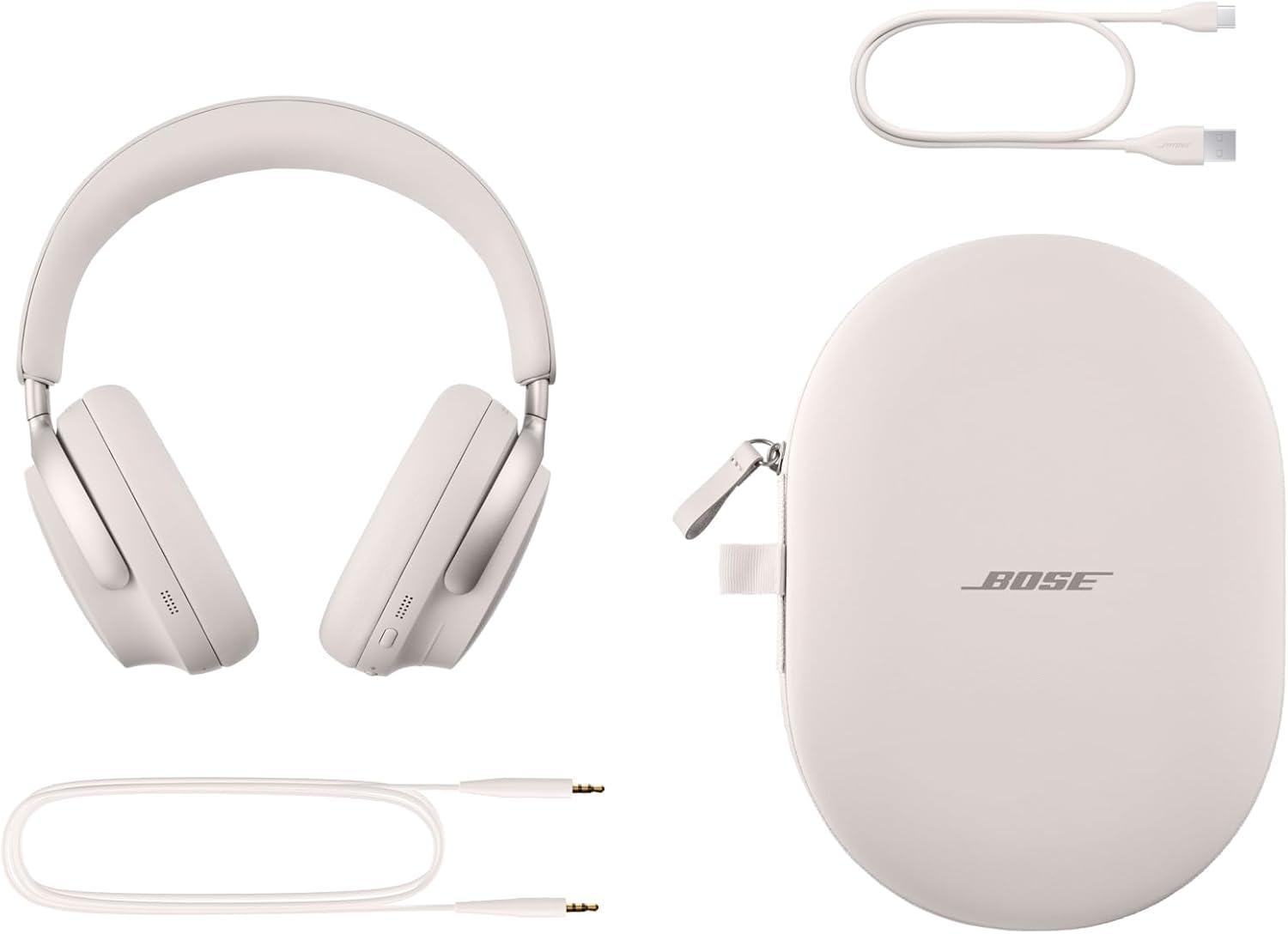 Bose QuietComfort Ultra Kopfhörer Over-Ear-Kopfhörer mit Geräuschunterdrückung für räumlichen Klang, Spatial-Audio-Kopfhörer, bis zu 24 Stunden Akkulaufzeit, High-End-Kopfhörer mit Raumklang, Farbe: Smoke White.