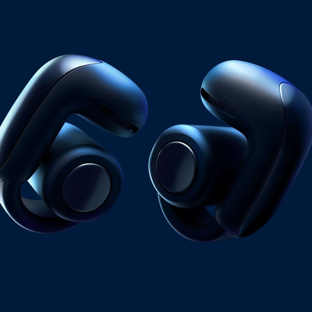 Bose Ultra Open Earbuds Mit Bluetooth und OpenAudio-Technologie, Clip-On-Kopfhörer, kabellose Open-Ear-Ohrhörer, immersives Audio, bis zu 48 Stunden Akkulaufzeit, Farbe: Schwarz.