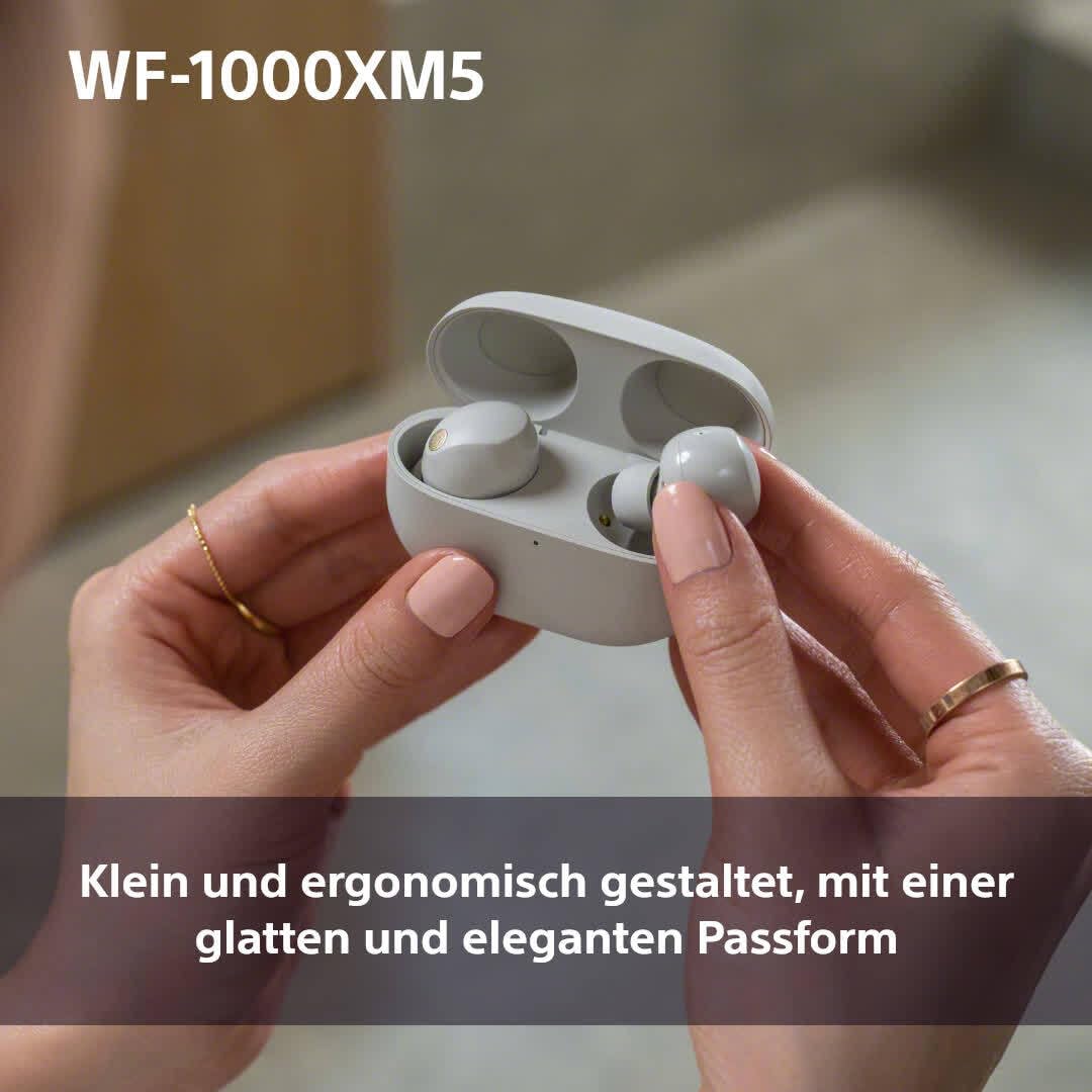 Sony WF-1000XM5 kabellose Noise-Cancelling-Kopfhörer Bluetooth, In-Ear-Kopfhörer mit Mikrofon, bis zu 24 Stunden Akkulaufzeit, Schnellladefunktion, IPX4-Schutz, kompatibel mit iOS & Android – Farbe: Schwarz, Größe: Small.