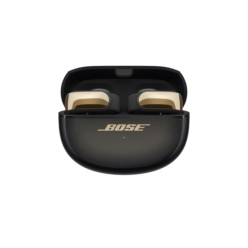 Bose Ultra Open Earbuds Mit Bluetooth und OpenAudio-Technologie, Clip-On-Kopfhörer, kabellose Open-Ear-Ohrhörer, immersives Audio, bis zu 48 Stunden Akkulaufzeit, Farbe: Schwarz.