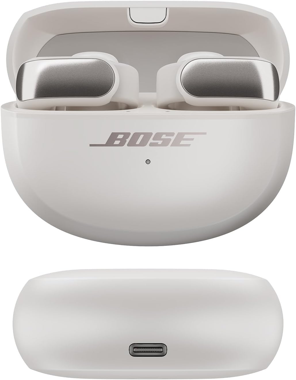 Bose Ultra Open Earbuds Mit Bluetooth und OpenAudio-Technologie, Clip-On-Kopfhörer, kabellose Open-Ear-Ohrhörer, immersives Audio, bis zu 48 Stunden Akkulaufzeit, Farbe: Schwarz.