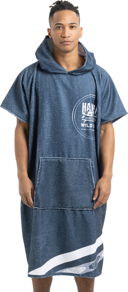 HOMELEVEL Badeponcho Unisex Surf Poncho Kapuze Baumwolle Strand Sauna One Size