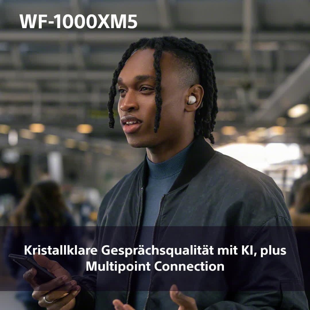 Sony WF-1000XM5 kabellose Noise-Cancelling-Kopfhörer Bluetooth, In-Ear-Kopfhörer mit Mikrofon, bis zu 24 Stunden Akkulaufzeit, Schnellladefunktion, IPX4-Schutz, kompatibel mit iOS & Android – Farbe: Schwarz, Größe: Small.