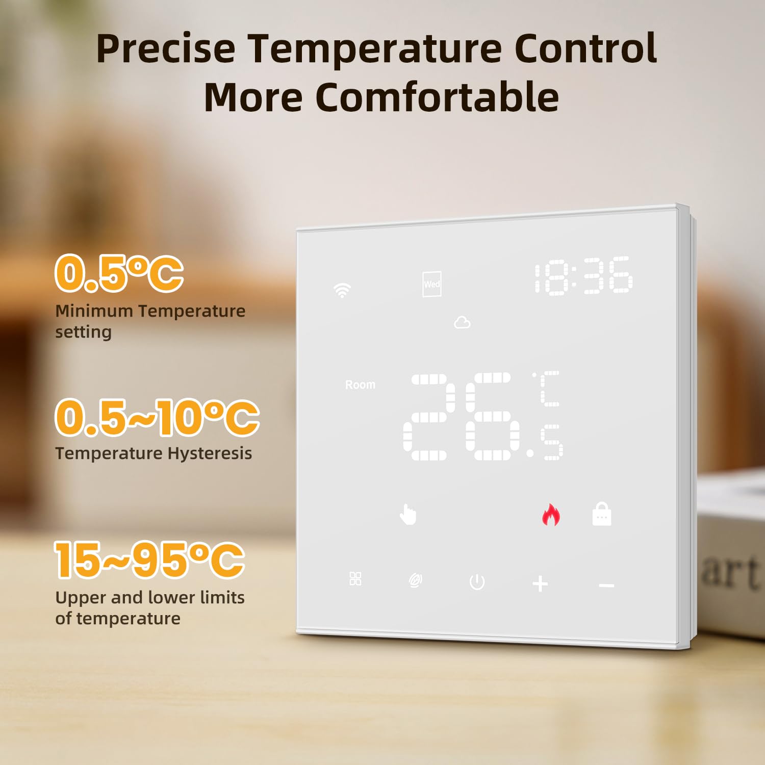 AVATTO Thermostat for Electric Underfloor Heating, Smart WiFi Thermostat Programmable Room Thermostat Compatible with Alexa, Google Home, Voice Control and Smart Life App Remote Control, 2.4 GHz WLAN
