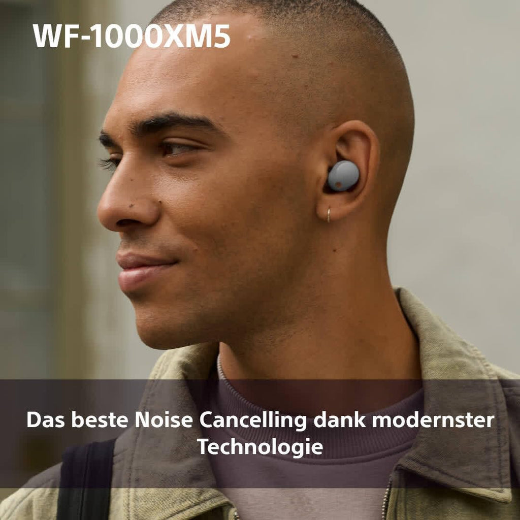 Sony WF-1000XM5 kabellose Noise-Cancelling-Kopfhörer Bluetooth, In-Ear-Kopfhörer mit Mikrofon, bis zu 24 Stunden Akkulaufzeit, Schnellladefunktion, IPX4-Schutz, kompatibel mit iOS & Android – Farbe: Schwarz, Größe: Small.