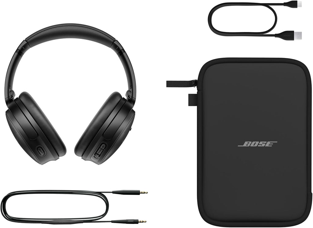 Bose QuietComfort SC kabellose Kopfhörer Mit Mikrofon und Geräuschunterdrückung, Bluetooth-Over-Ear-Kopfhörer mit Noise Cancelling, bis zu 24 Stunden Akkulaufzeit, mit Softcase, Farbe: Schwarz.