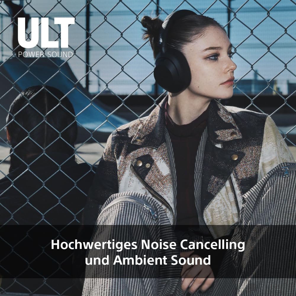 Sony ULT WEAR kabellose Kopfhörer Mit Geräuschunterdrückung, ULT Power Sound, ultimativem tiefen Bass, gleichem Prozessor wie WH-1000XM5, klare Anrufqualität, 30 Stunden Akkulaufzeit, kompatibel mit iOS und Android – Farbe: Weiß.
