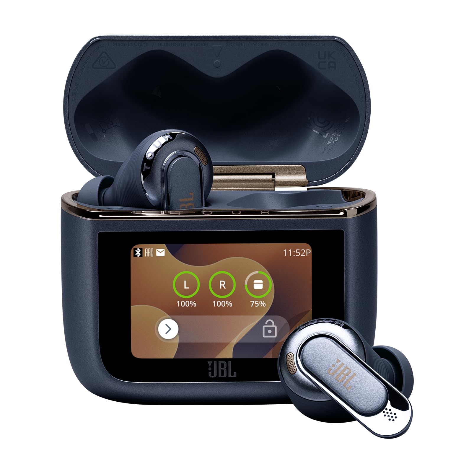 JBL Tour Pro 3, True Wireless Bluetooth Headphones with Intelligent Charging Box, 40 Hours Battery Life, True Adaptive Noise Cancelling 2.0 and JBL Spatial 360 Sound with Head Tracking, Latte