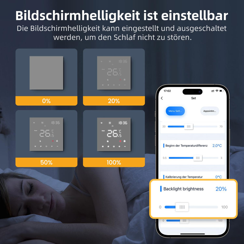 AVATTO Thermostat for Electric Underfloor Heating, Smart WiFi Thermostat Programmable Room Thermostat Compatible with Alexa, Google Home, Voice Control and Smart Life App Remote Control, 2.4 GHz WLAN