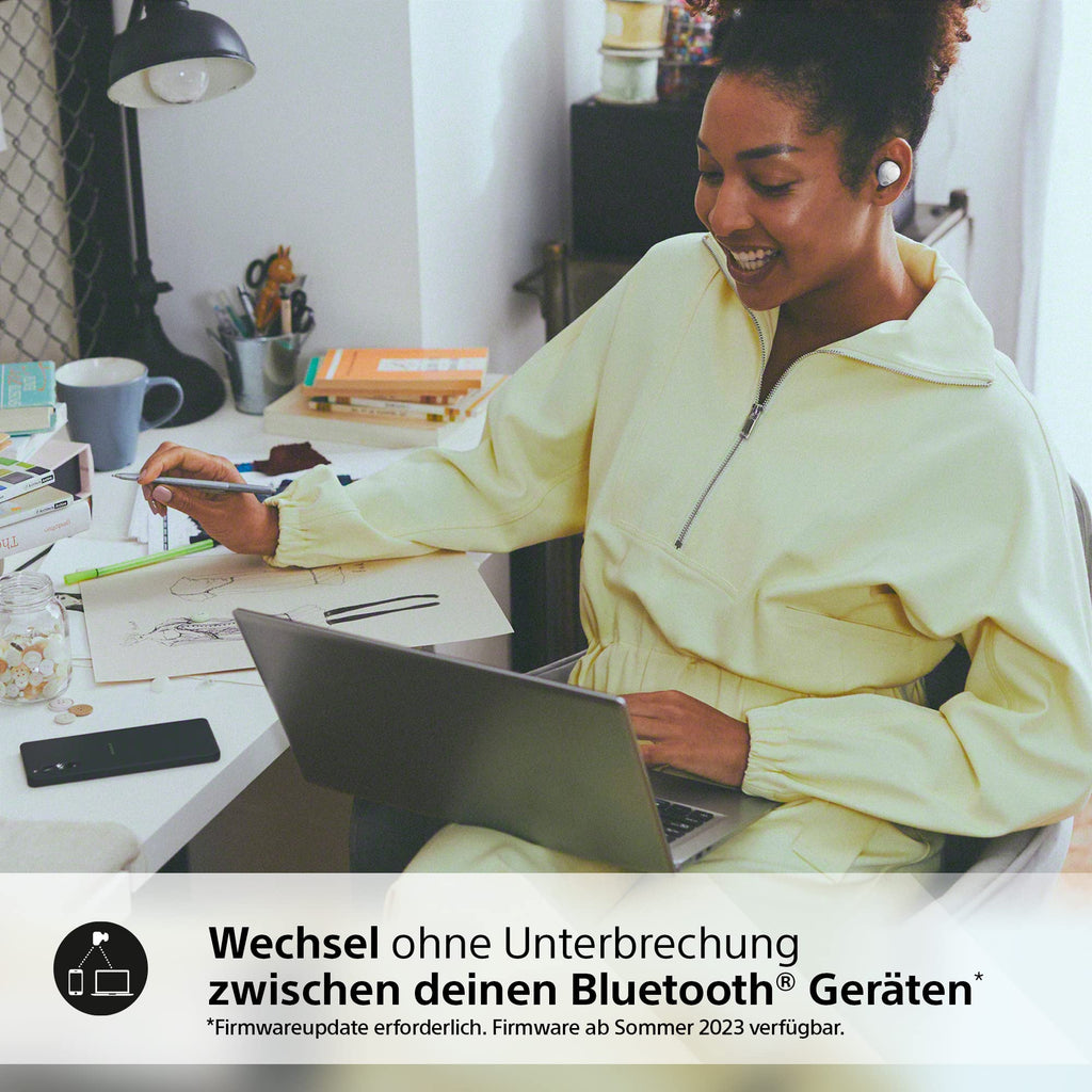 Sony WF-C700N kabellose Bluetooth-Kopfhörer (Klein, leicht, Bluetooth-Multipoint-Verbindung, IPX4-Schutz, bis zu 20 Stunden Akkulaufzeit, Schnellladefunktion, kompatibel mit iOS & Android), Farbe: Lavendel.