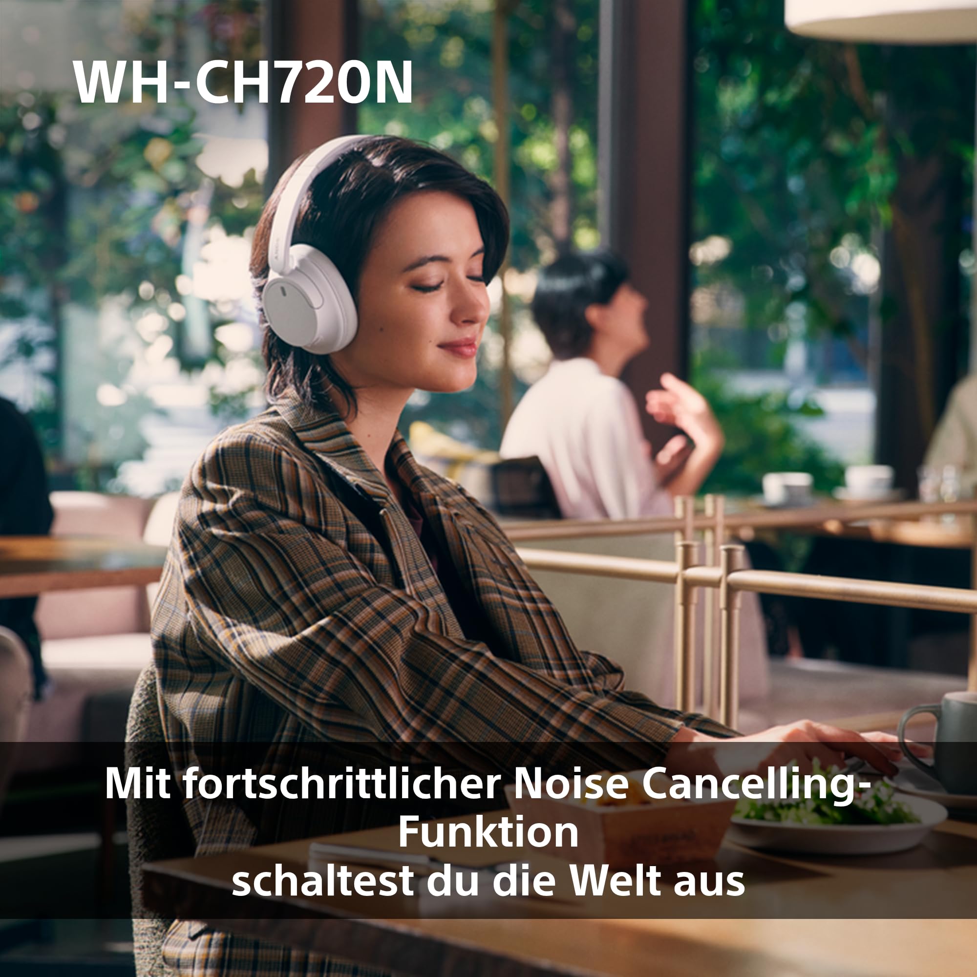 Sony WH-CH720N kabellose Bluetooth-Kopfhörer Mit Geräuschunterdrückung, bis zu 35 Stunden Akkulaufzeit und Schnellladefunktion, Farbe: Schwarz.