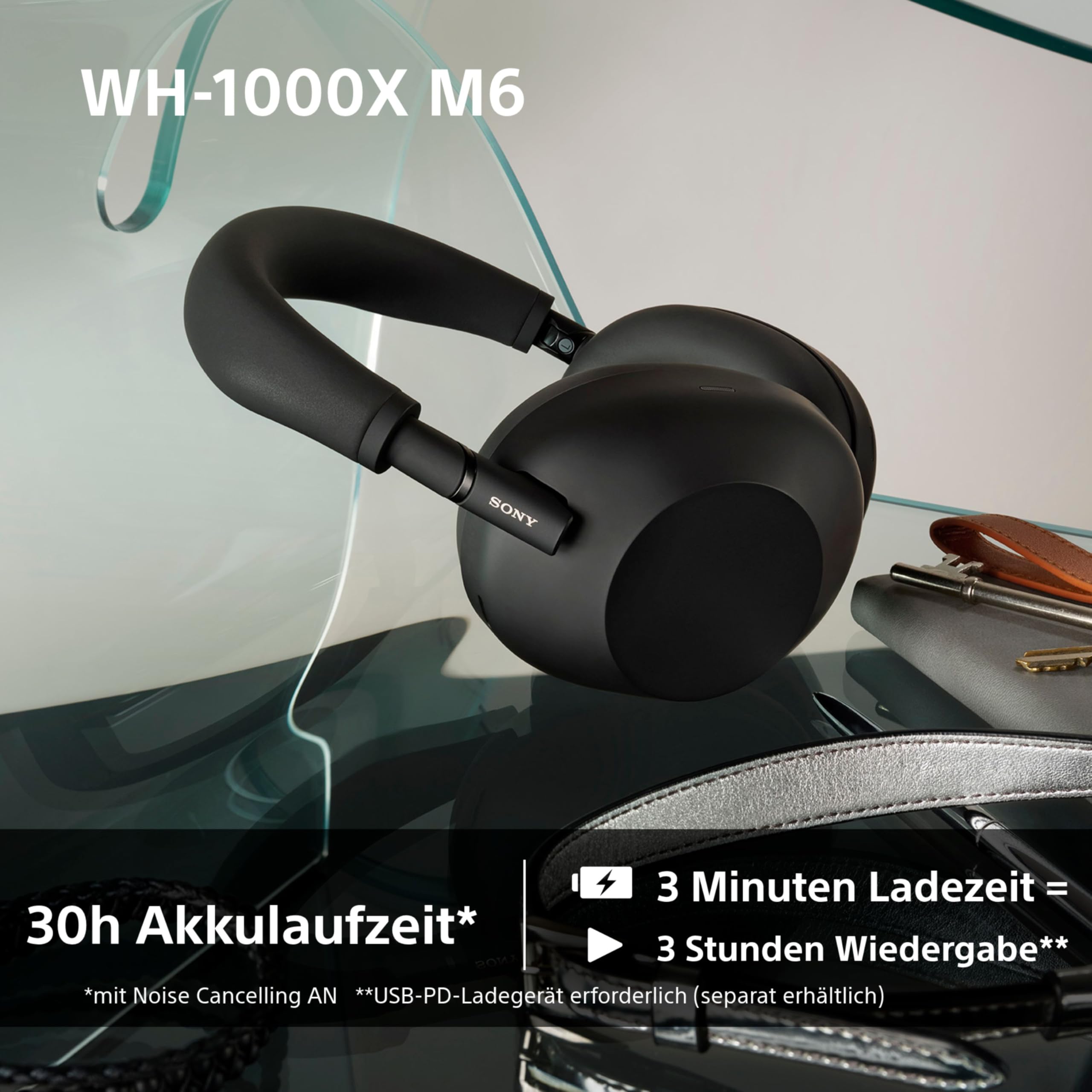 Sony WH-1000XM6 Noise Cancelling Bluetooth Over-Ear Kopfhörer – Schwarz