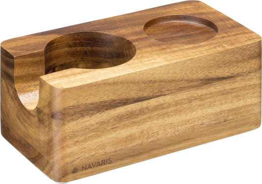 Navaris Tamperstation 51mm Akazienholz Tamperhalter Siebträger Barista