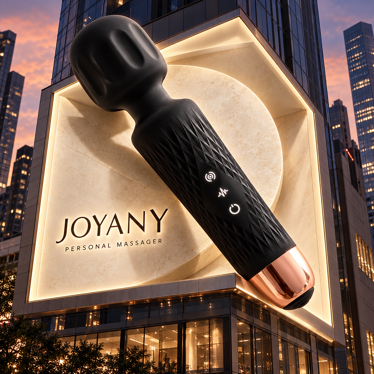 JOYANY PM01 Massagestab kabellos 20 Stufen 8 Muster Silikon Schwarz Neu OVP