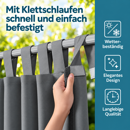 JEMIDI Outdoor Vorhang 210x260 cm Anthrazit wasserdicht Ösen Balkon Terrasse