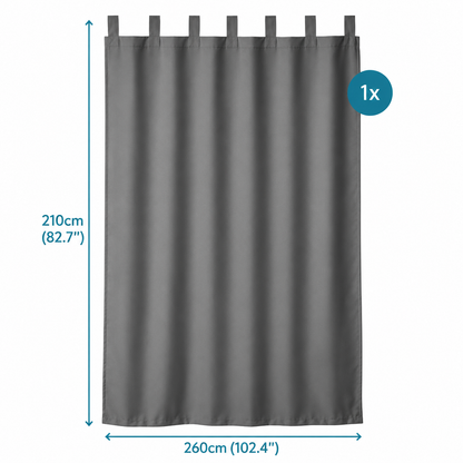 JEMIDI Outdoor Vorhang 210x260 cm Anthrazit wasserdicht Ösen Balkon Terrasse