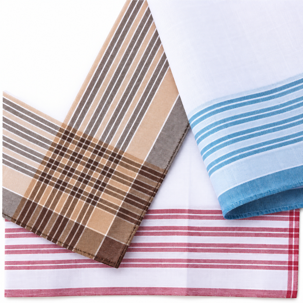 JEMIDI 12 Herren Stofftaschentücher 100% Baumwolle 40x40 cm Taschentücher Set