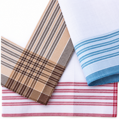 JEMIDI 12 Herren Stofftaschentücher 100% Baumwolle 40x40 cm Taschentücher Set