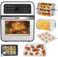 DMS XXXL 12 Liter Heißluftfritteuse Fritteuse| Backofen | Heißluftgrill | Dörrautomat | Drehgrill und Drehspieß | fettfrei und ohne Öl | inklusive 12 Programmen und digitalem Touch Display | 1800 Watt
