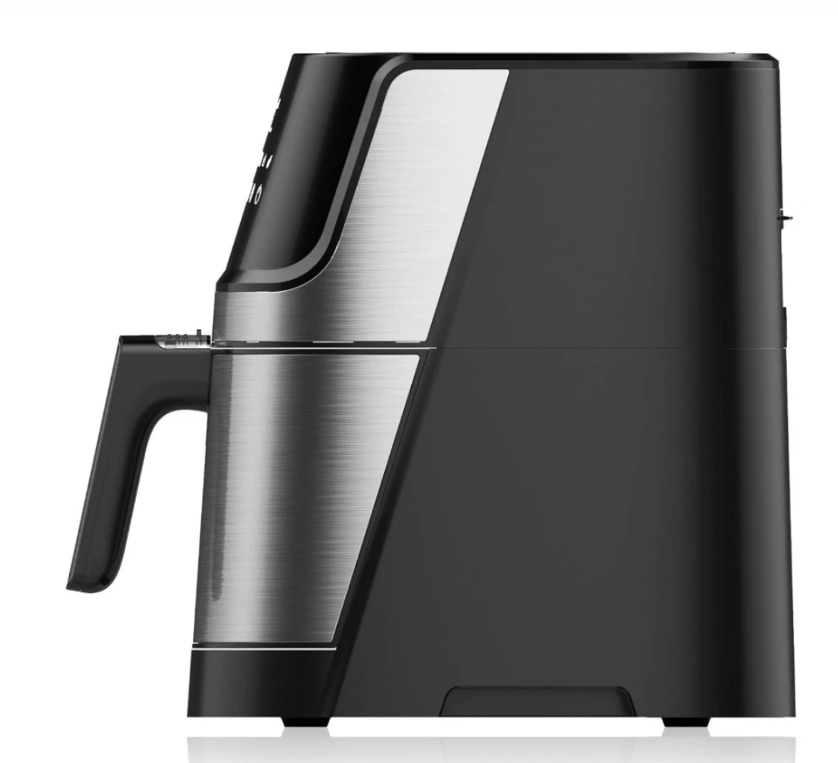 DMS HF-6E 1800W 6L Heißluftfritteuse Airfryer Fritteuse Silber/Schwarz Digital