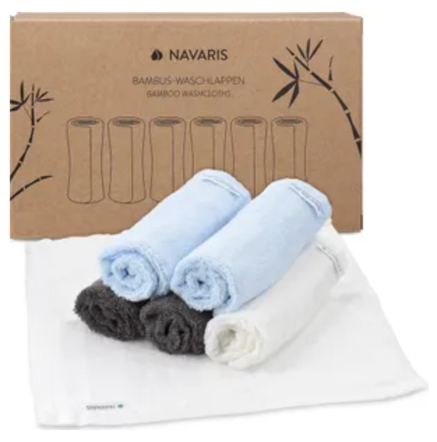 Navaris Waschlappen Set 6-teilig Baby-Waschlappen aus Viskose - 25x25cm weiche Lappen - Reinigungstücher Waschtücher - nachhaltig und wiederverwendbar